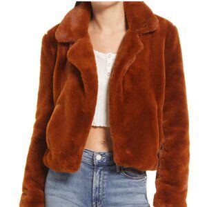 Blank NYC faux fur cropped jacket